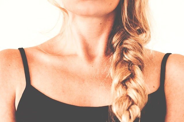 Picture of Woman's Neck with long blonde braid