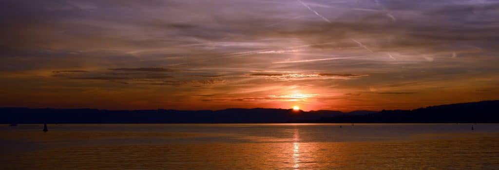 Sunset over water